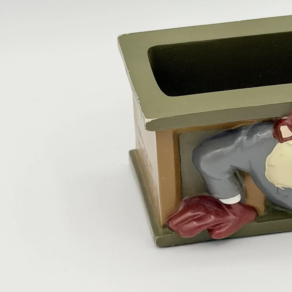 Vintage Looney Tunes Taz Warner Bros Green Desk Business Card Holder 1997